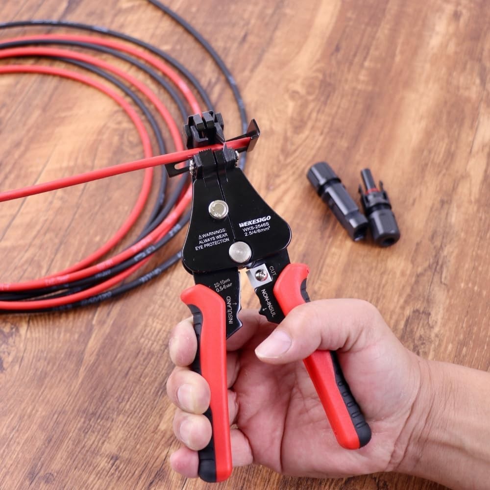 3 in 1 Adjustable Wire Stripper Tool, Automatic Solar Cable Stripper/Cutter for