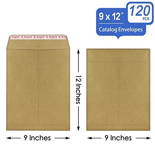120 PCS 9x12 inches Security Catalog Envelopes Printable Self Seal Envelopes