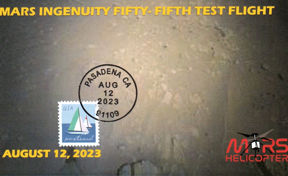 2023 Mars 'Ingenuity' Helicopter Fifty-Fifth Flight Pasadena 12 August PC