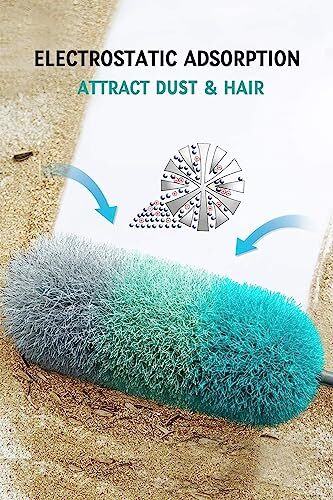 Microfiber Feather Duster with 100 inches Extension Pole, Dusters for
