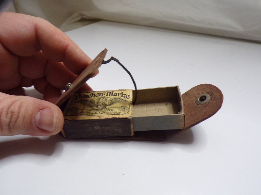 VTG Leather Matchbox Holder