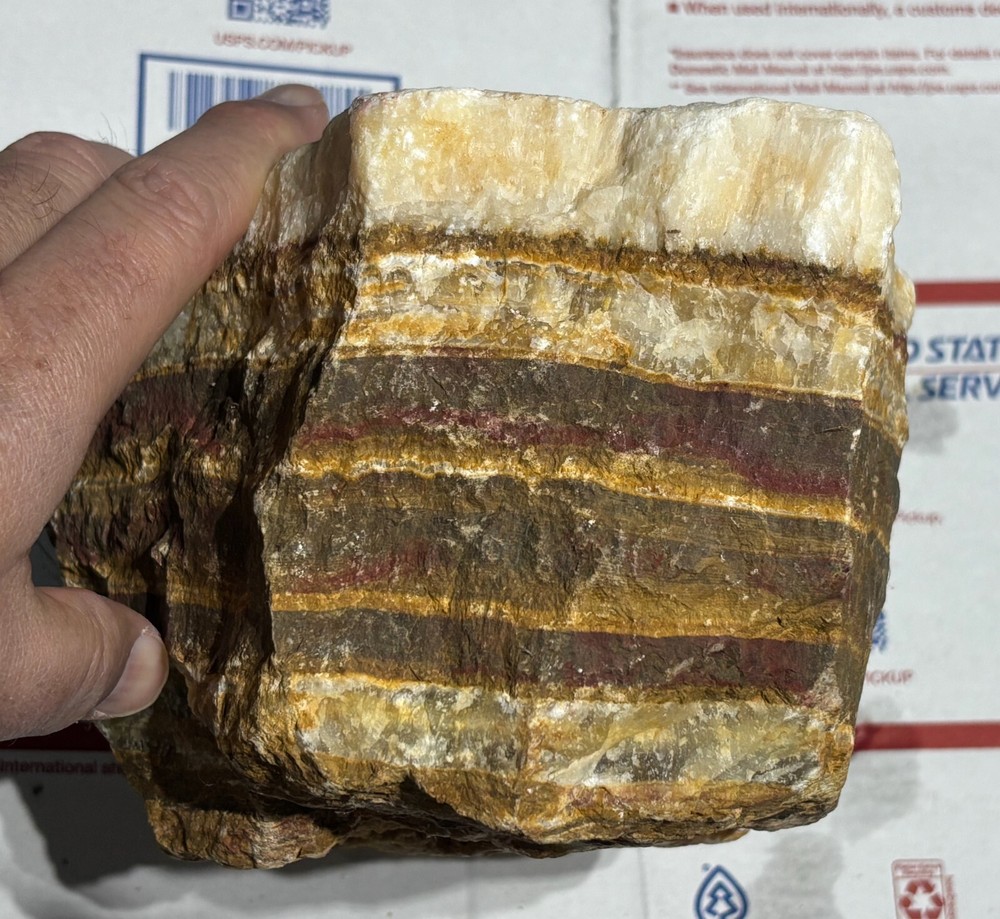 Z~ Travertine Onyx Faced Rough 10 Lbs