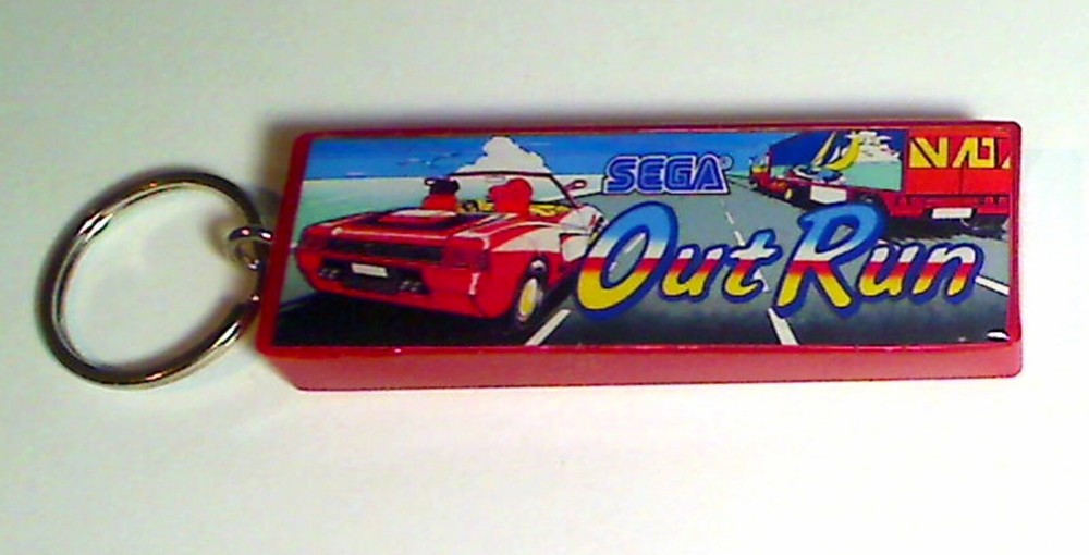 OutRun Arcade Marquee Coin Door accessory Keychain