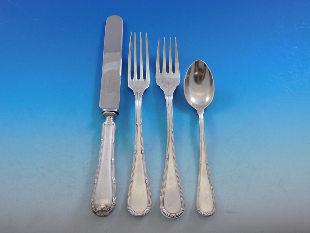 Bougainville by Hacker & Hermann Austria Silverplate Flatware Set Service 175 pc