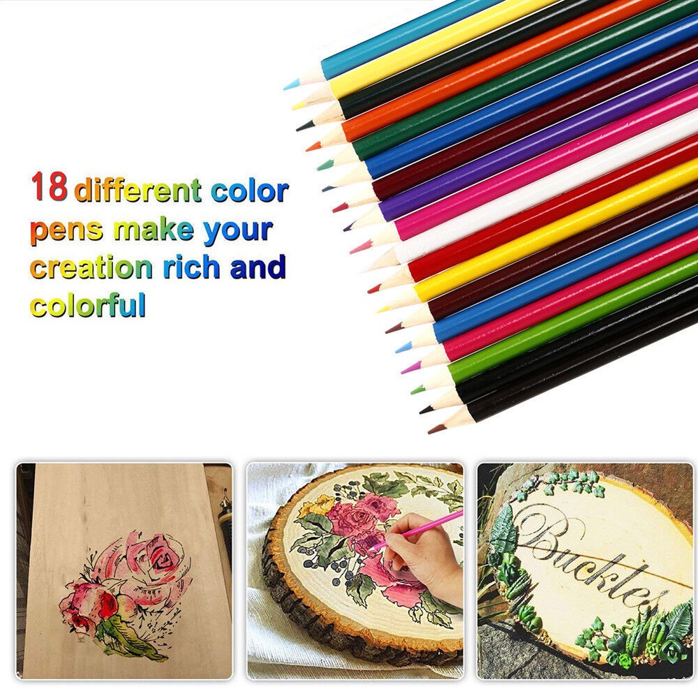 71Pcs 110V 60W Wood Burning Pen Set Stencil Soldering Tips Tools Pyrography Kit