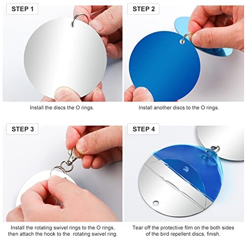 48 Pcs Highly Reflective Double Sided Bird Scare Devices Bird Scare Discs