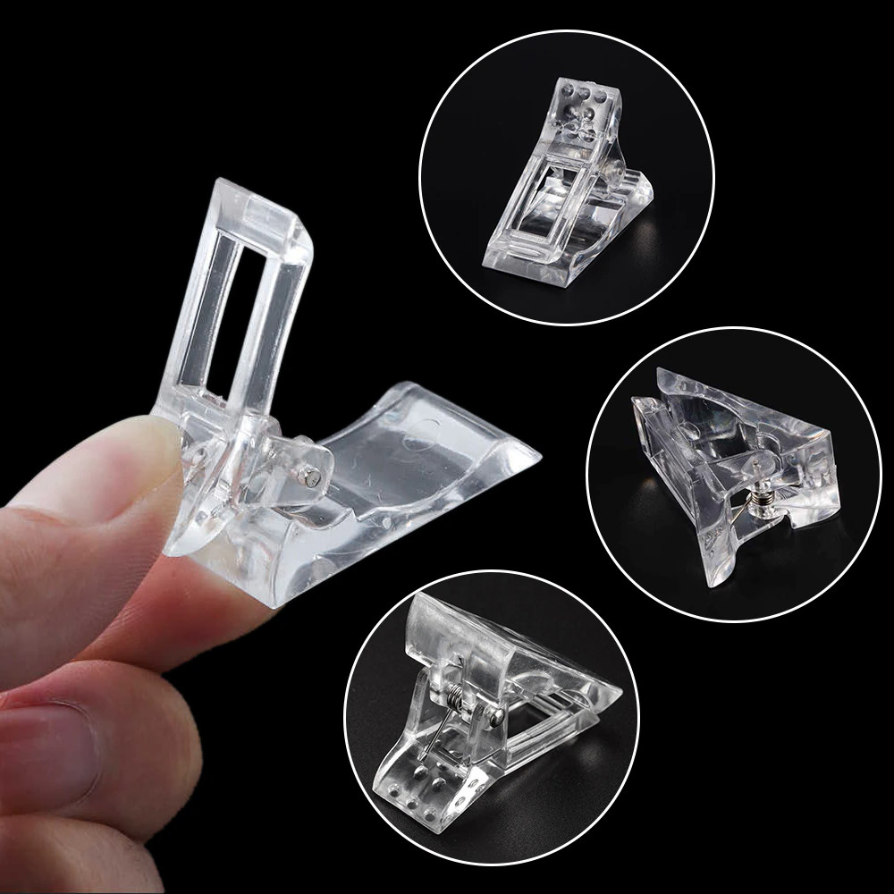 10pcs Nail Tips Clip Quick Building Poly Builder Gel DIY Extension Clamp Clips