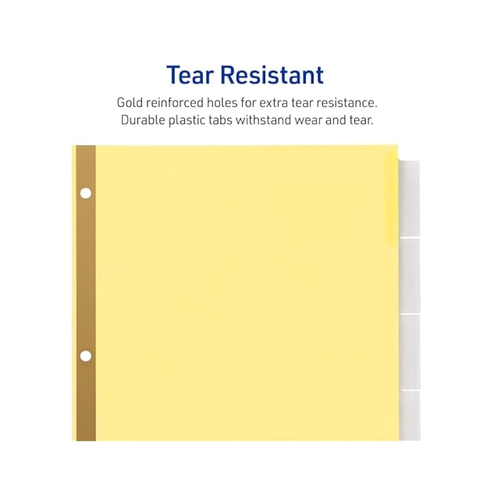 Clear 5-Tab Binder Organizers, 1.5x Writing Space