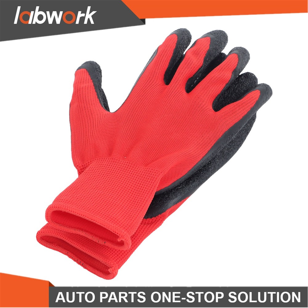 Labwork Cut Resistant Size L 12Pack Crinkle Latex Rubber Coated Grip Work Gloves