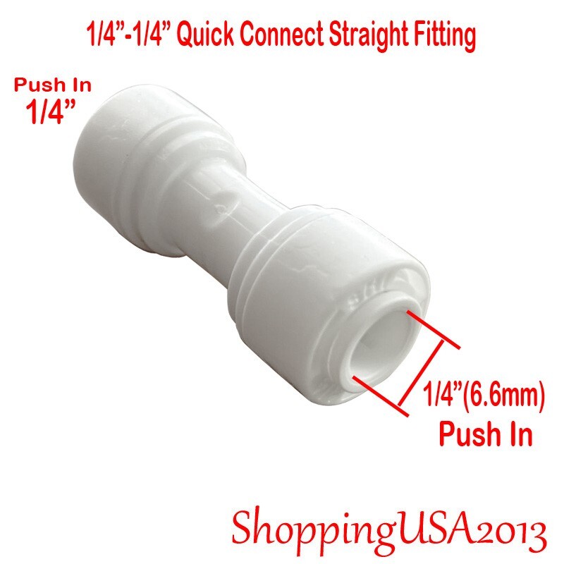 20 Pc 1/4"-1/4" Straight Fitting Connector Quick Connect Push In RO Water Filter