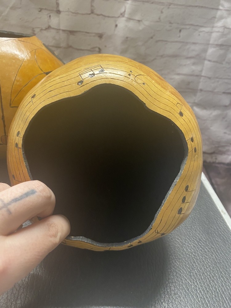 (2) Hand Crafted Gourd Home Decor Vases