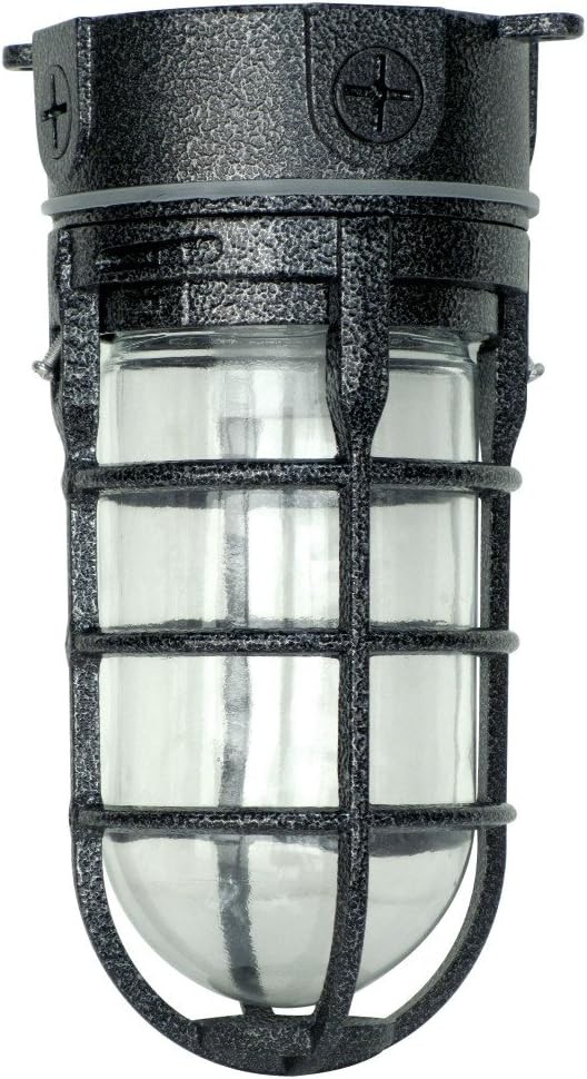 L1706BLK Vandal Resistant 150W Incandescent Security Light, Ceiling Mount,