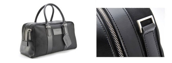 Aston Martin Black Leather Holdall - Medium