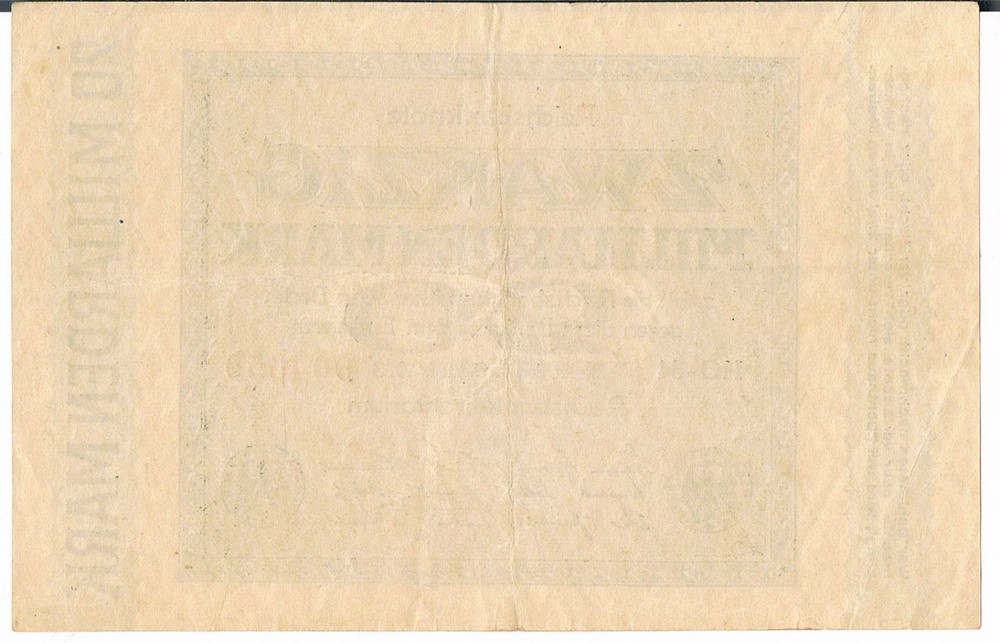 GERMANY BANKNOTE 20 P118e 1923 GEF
