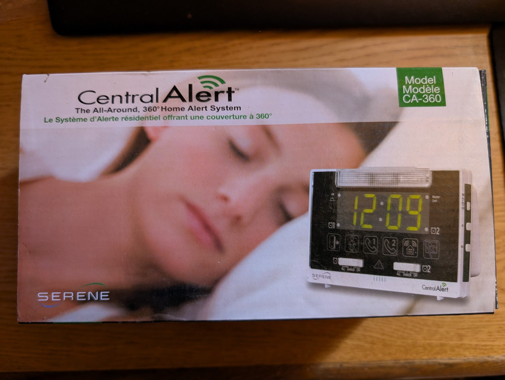 Serene Innovations Central Alert Clock/Receiver Notification Alert System CA-360