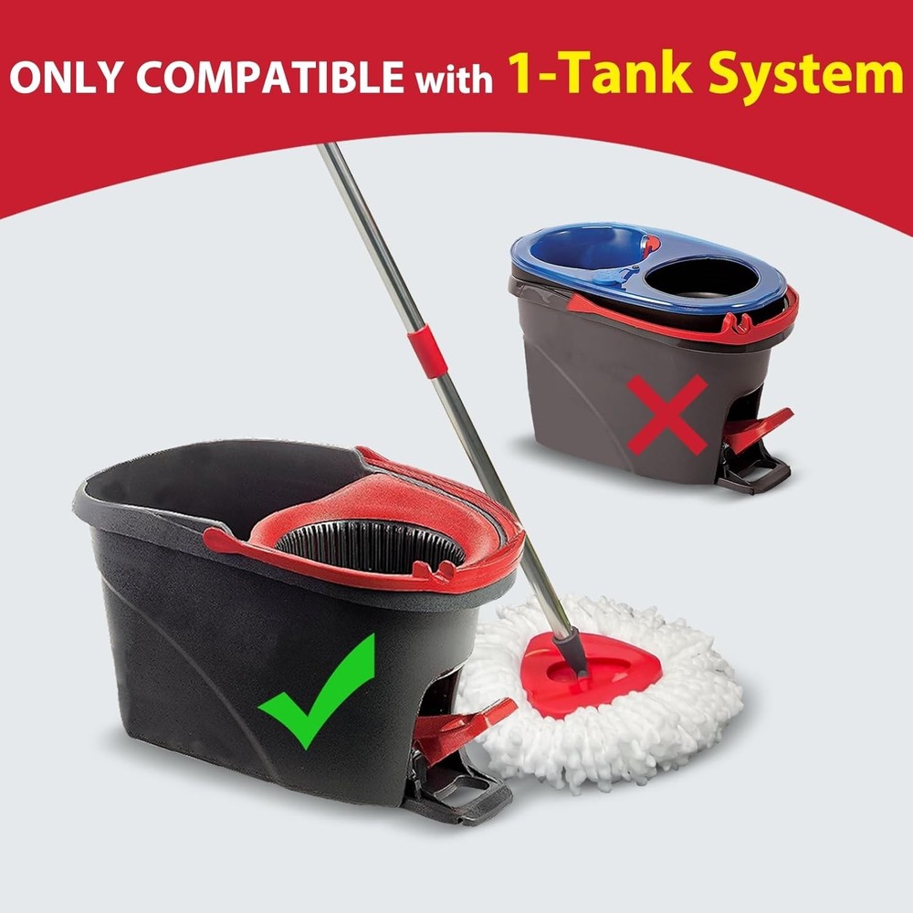 Spin Mop Replacement Set for O-Ceda EasyWring 1-Tank System, Includes 2 Mop H...