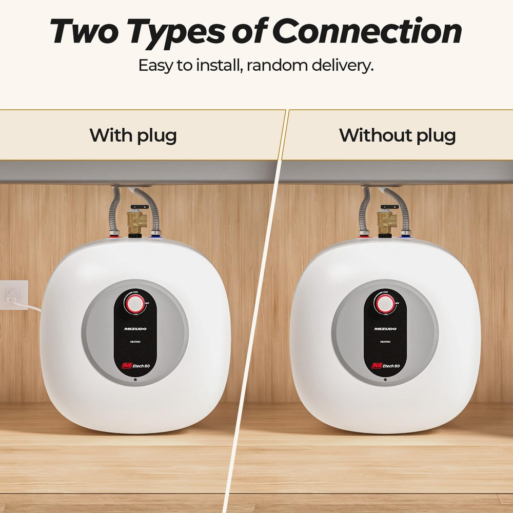 Electric Mini Tank Water Heater - 8.0 Gallon Point of Use Portable Hot Water He