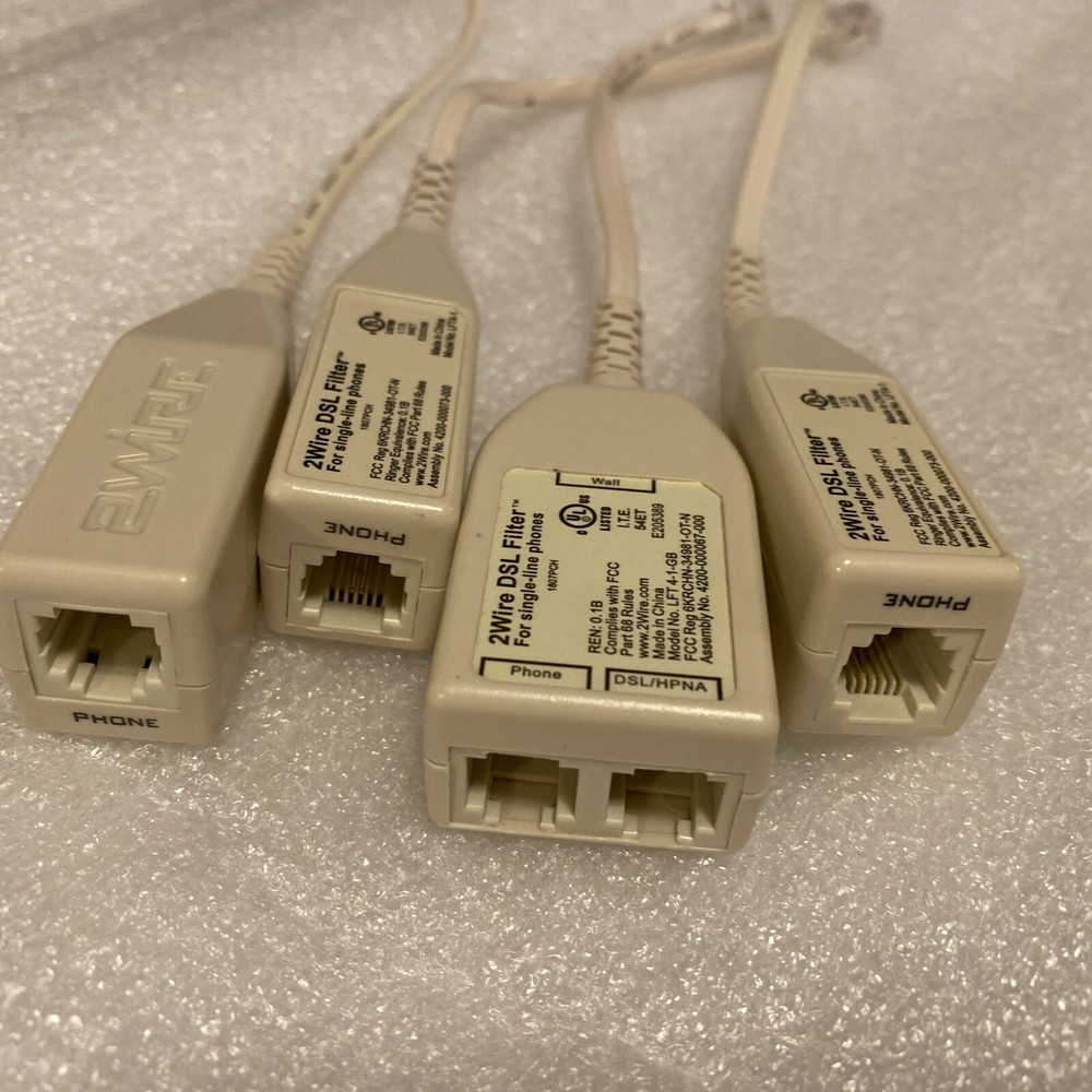 2Wire DSL Filter Set Of 4, Single And Double
