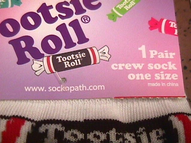 TOOTSIE ROLL roll with it + POPS Iconic Candy Ad Logos Set 3 Pair SOCKS novelty