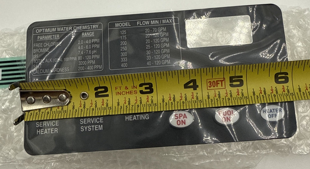 Pentair 472610Z Switch Membrane Keypad Replacement MasterTemp Pool Spa Heater