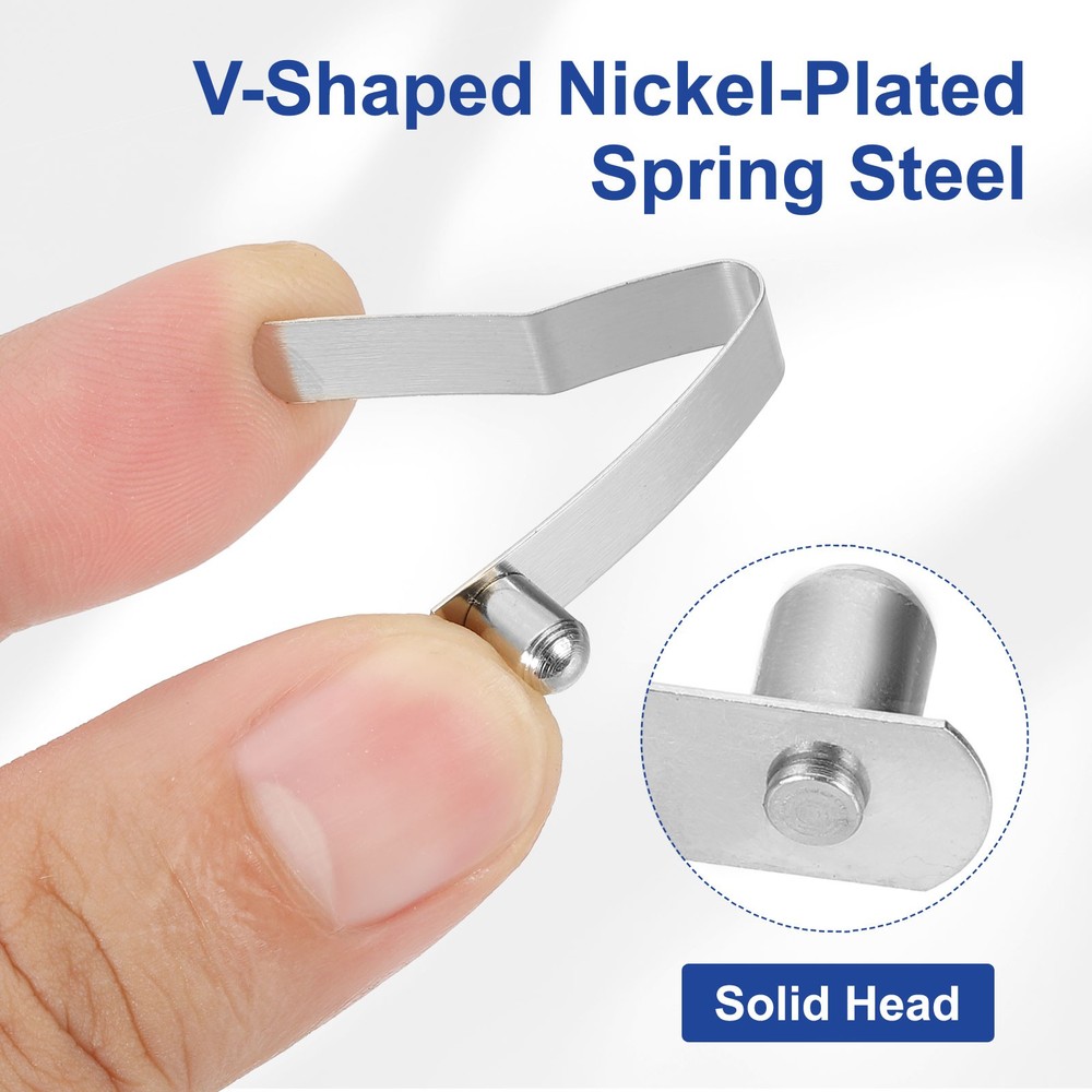 20pcs 4.8x6.5x30mm Single Button V-Shaped Paddle Snap Spring Clips Solid Head