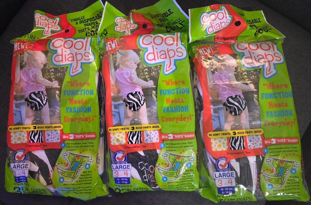 Vintage Plastic Diapers (3 packs)