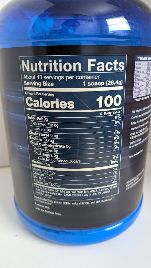 Bodytech Whey Isolate Zero Carb 43 Serving Protein 2.7 LBS