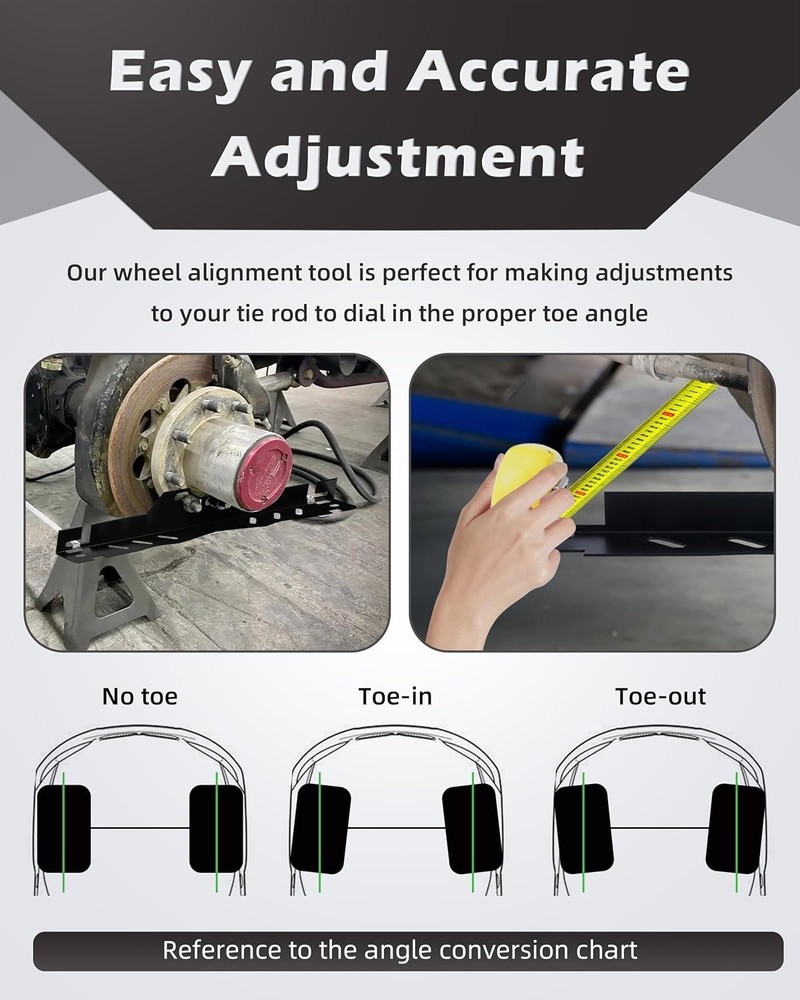 Precision Wheel Alignment Tool Plates with 2 Heavy-Duty Tape Measures - Black