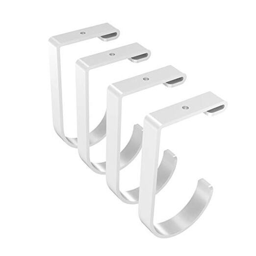 4 Pack Add On Storage Flat Hook Accessory for Garage Flat Hook x 4 White