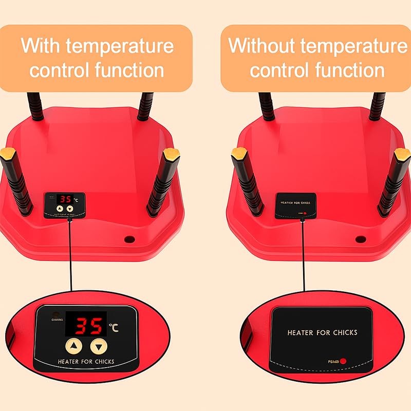 Adjustable 16x16 brooder Heating Plate for Baby Chicks, Providing Constant, red