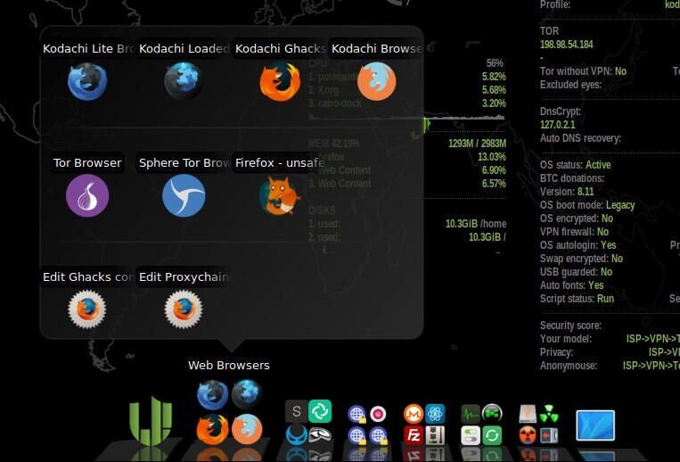 Linux Kodachi 8.27 VPN + Tor Anonymous Web Browsing Bootable DVD Fast Shipping