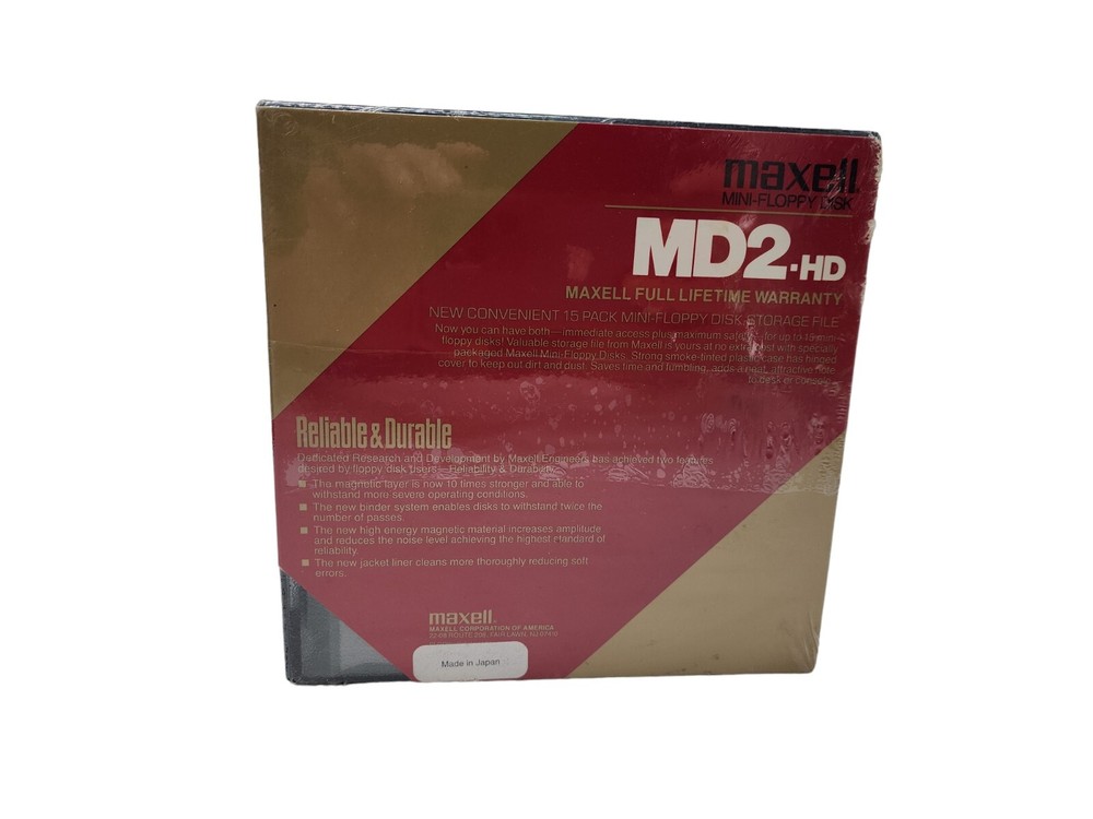 NOS Maxwell Floppy Disks 15 Pack 5 1/4" MD2-HD High Density & Storage Case