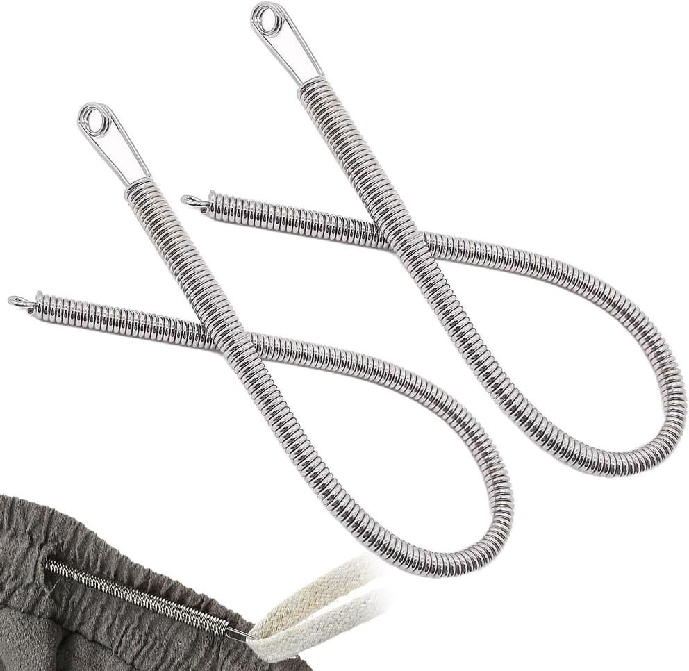 2 PCS Spring Drawstring Needle Threader,Diy Rope Threader Clip,Drawstrings Repla