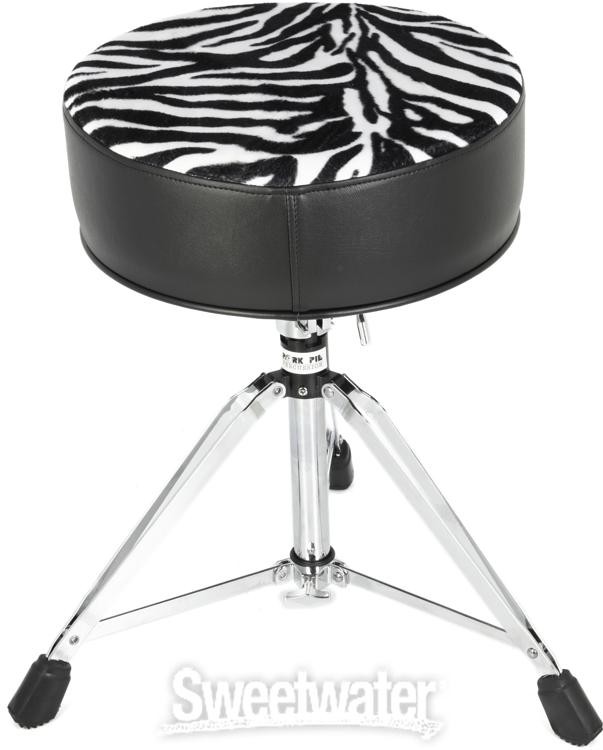 Pork Pie Percussion Round Drum Throne - Black with Zebra Print