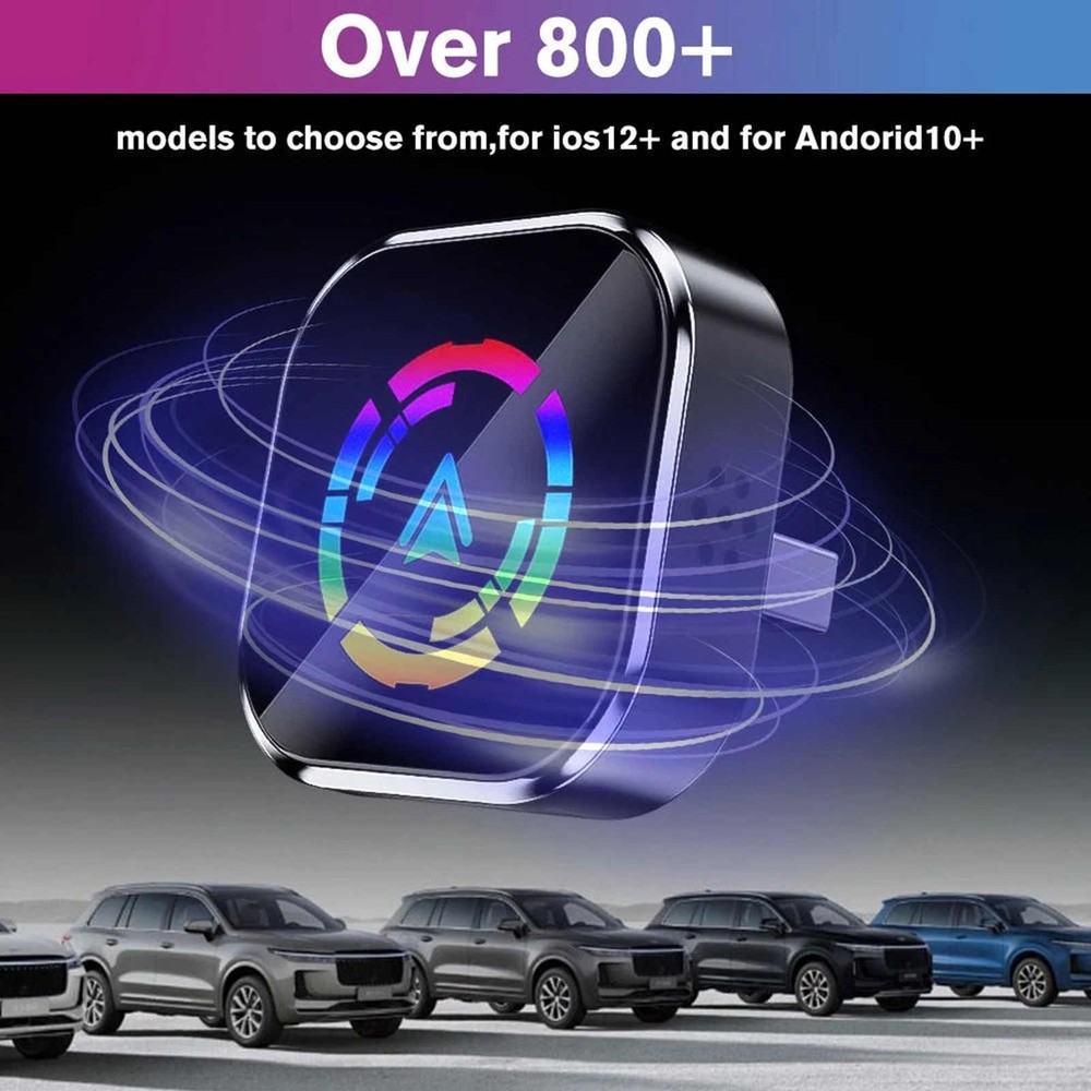 For Apple CarPlay Wireless USB Adapter Bluetooth 5.0 for iOS Android Auto System