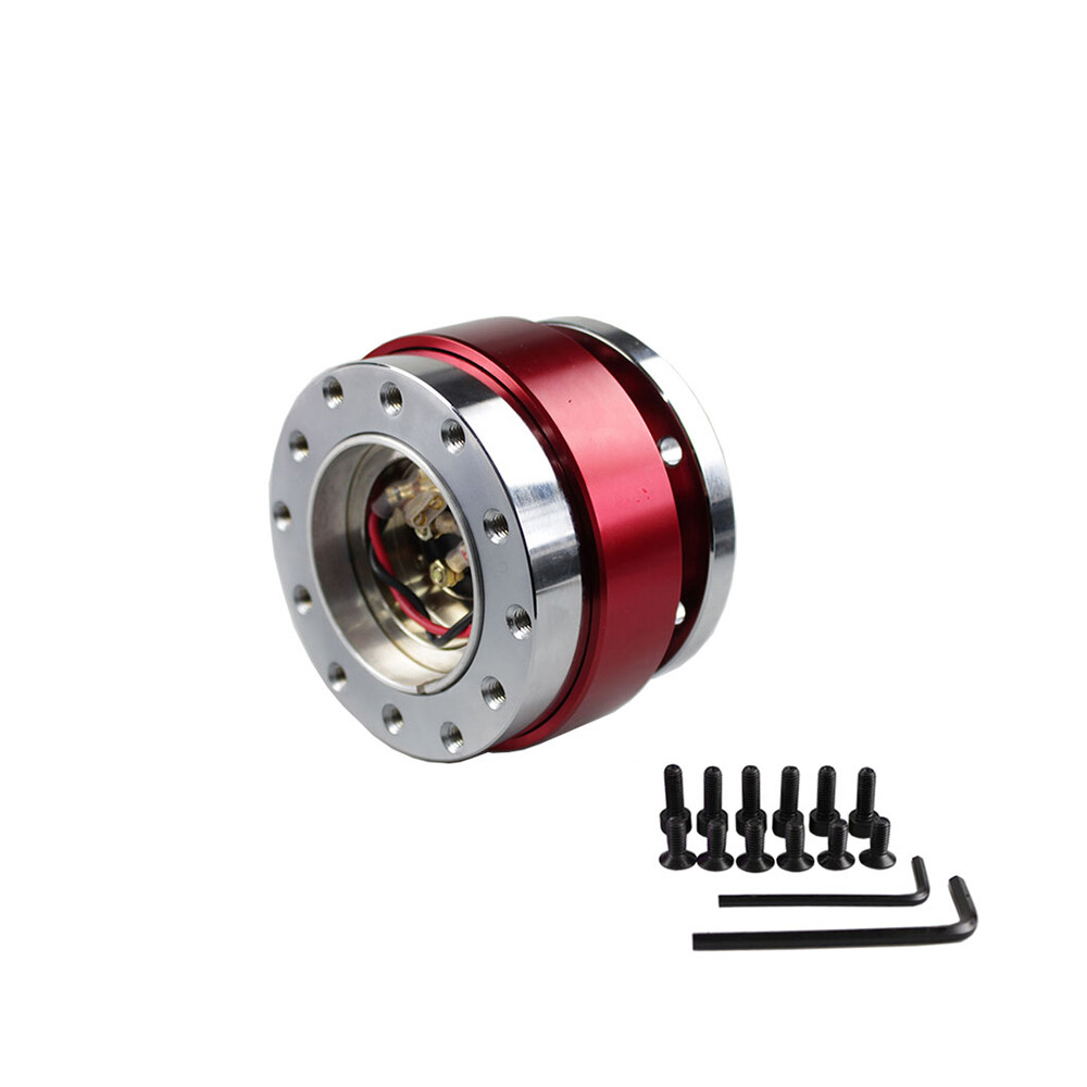 MOMO RED Quick Release Steering Wheel Hub Adapter Snap Off Boss Kit Universal