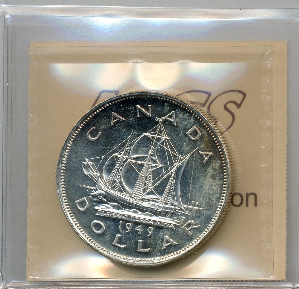 1949 Canada Silver Dollar - Gem Uncirculated, ICCS MS 66