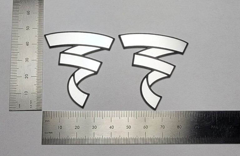 Focal Speaker Badge Logo Emblem Custom Made Brushed Silver Large PAIR