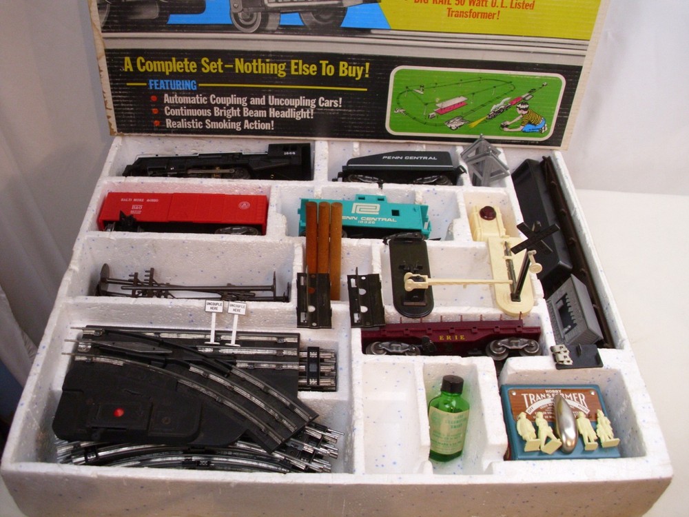 MARX BIG RAIL WORK TRAIN STEAM TYPE ELECTRIC 5 PIECE TRAIN SET BOXED