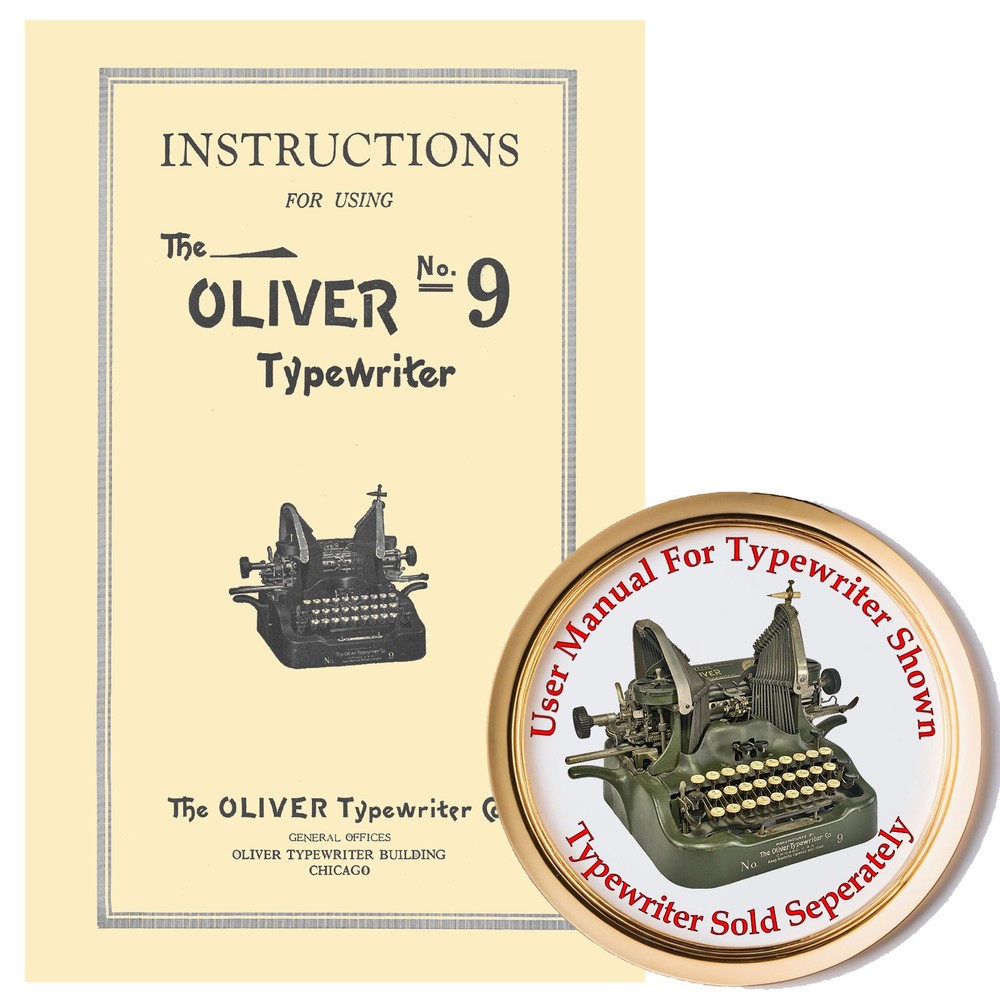 Oliver 9 Typewriter User Manual Instruction Owner's Guide Booklet Number Nine