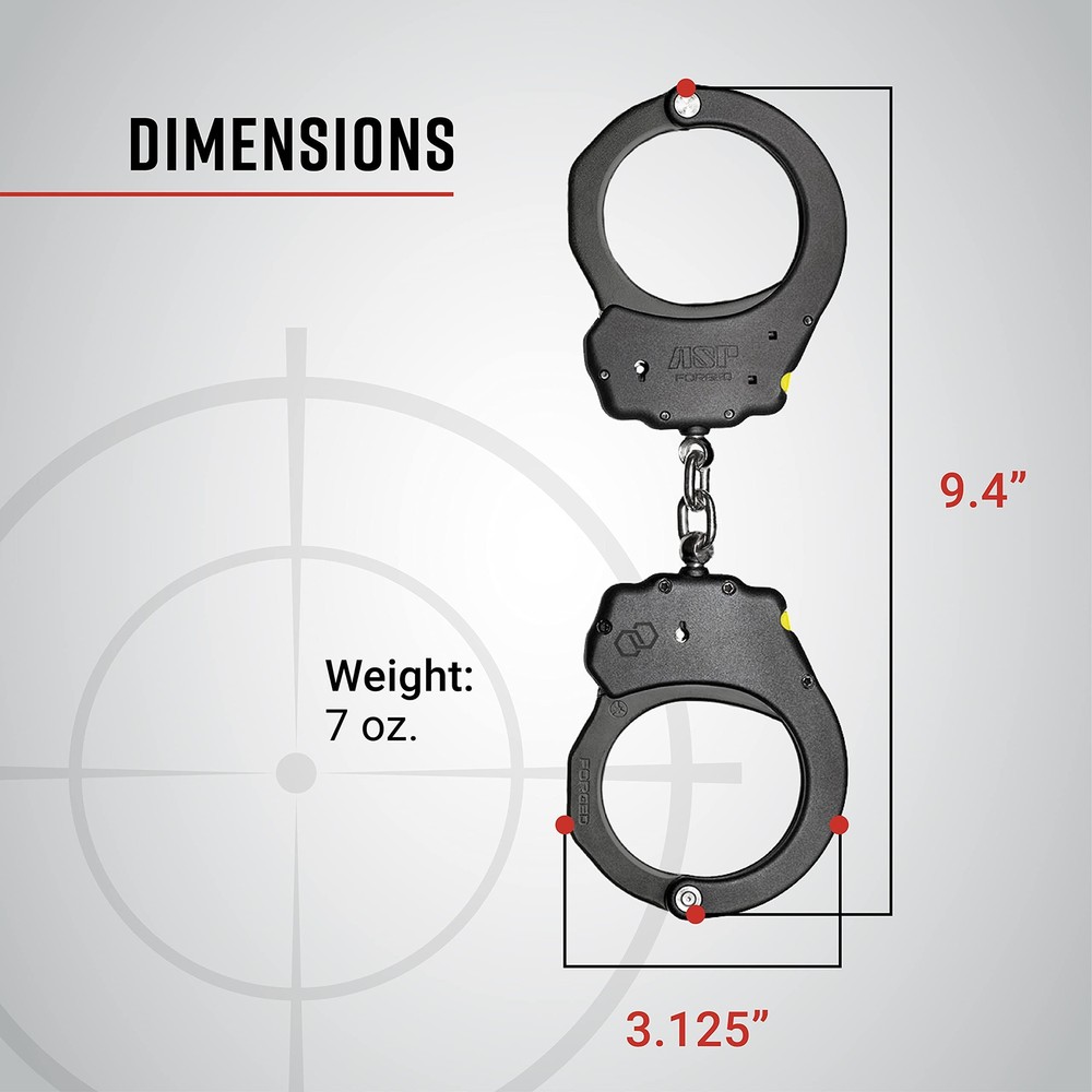 ASP Ultra Plus Keyless Double-Locking Chain Handcuffs, Professional Grade Forged