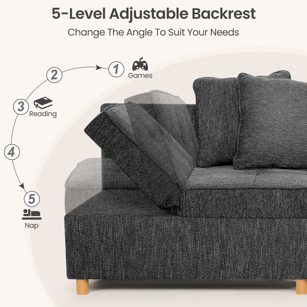 ⭐Folding Ottoman Sofa Bed Convertible Chair 4-in-1 Multi-Function Sleeper Sofa_⭐