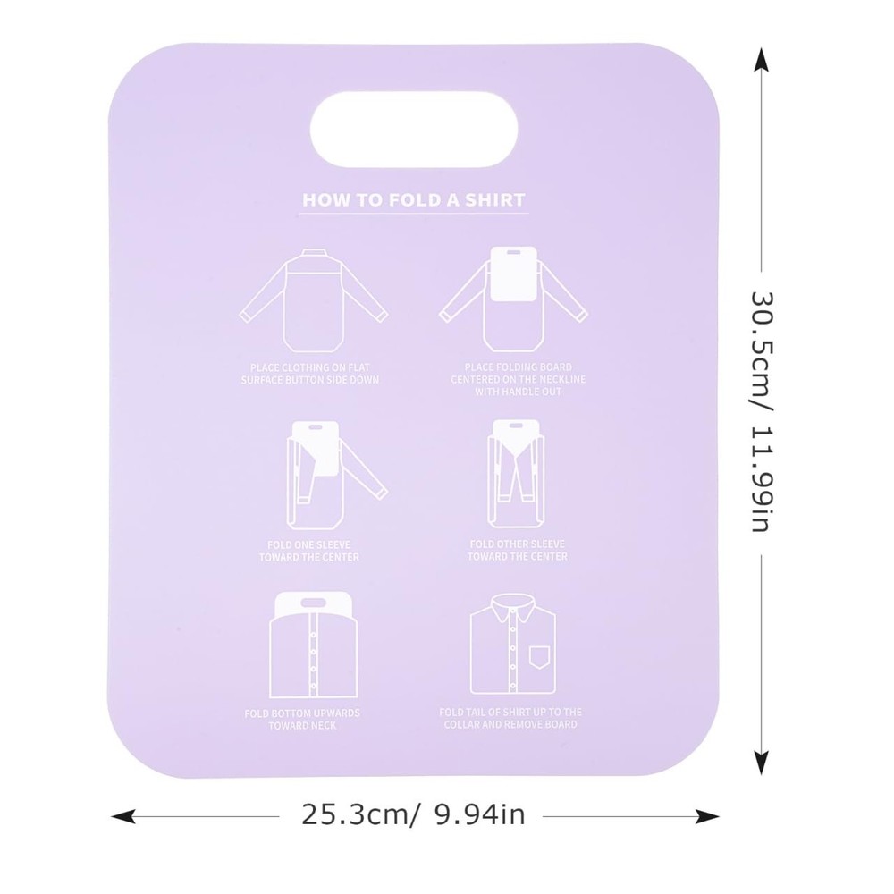 2 PCS Shirt Folding Board Portable Clothes Folder Plastic Laundry White