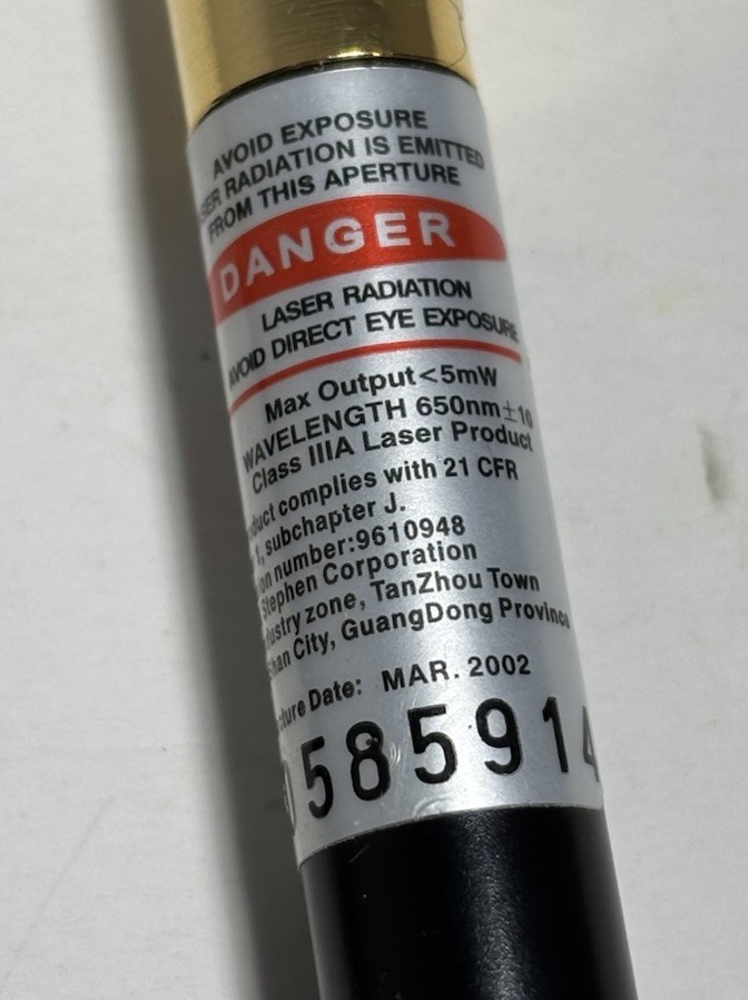 Vintage Long Red Laser Pointer Pen w/logo From General Dynamics. Working