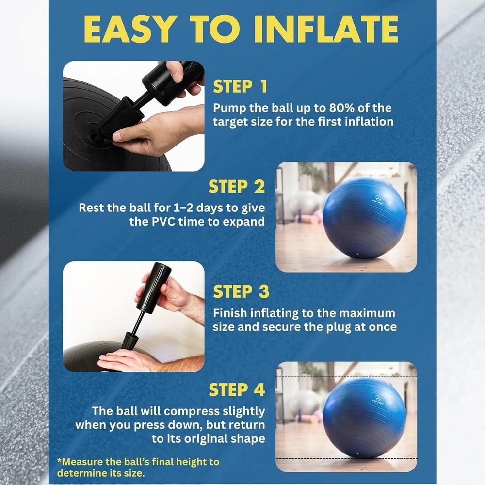 Anti-Burst Stability Ball for Core Strength, Flexibility and Physical Therapy