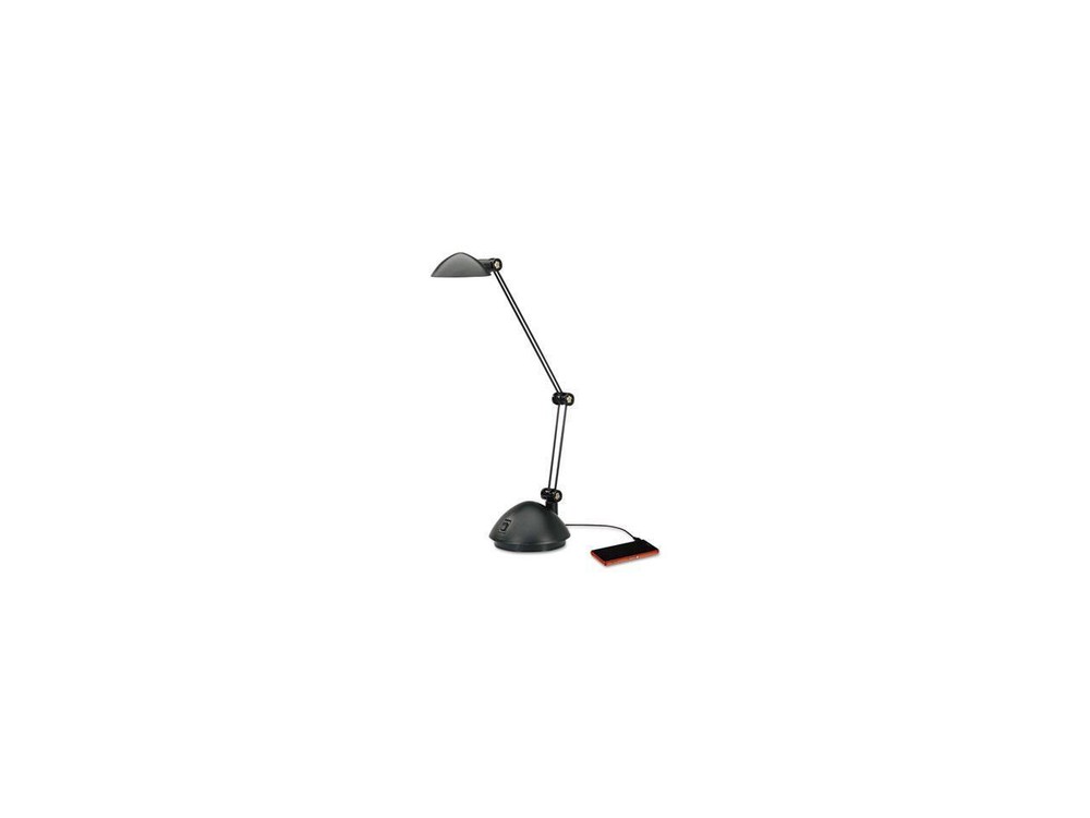 TwinArm Task LED Lamp with USB Port, 18 1/2", Black