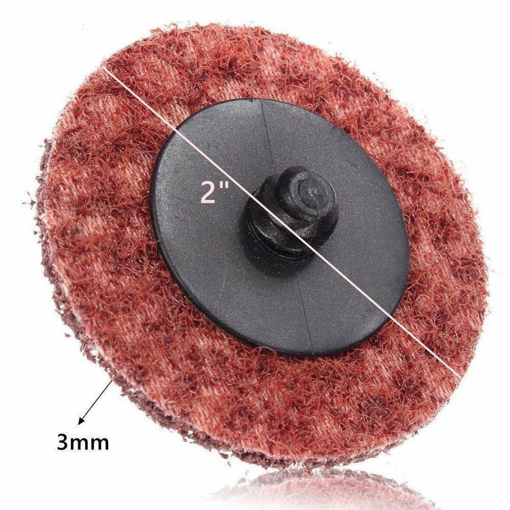 46PCS 2" Surface Conditioning Sanding Disc W/ Holder Die Grinder Roll Lock Discs