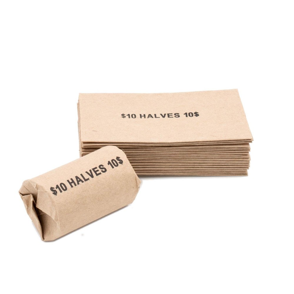 100 Half Dollar Flat Coin Wrappers Solid Bundle Easy Pop Open Extra Strength