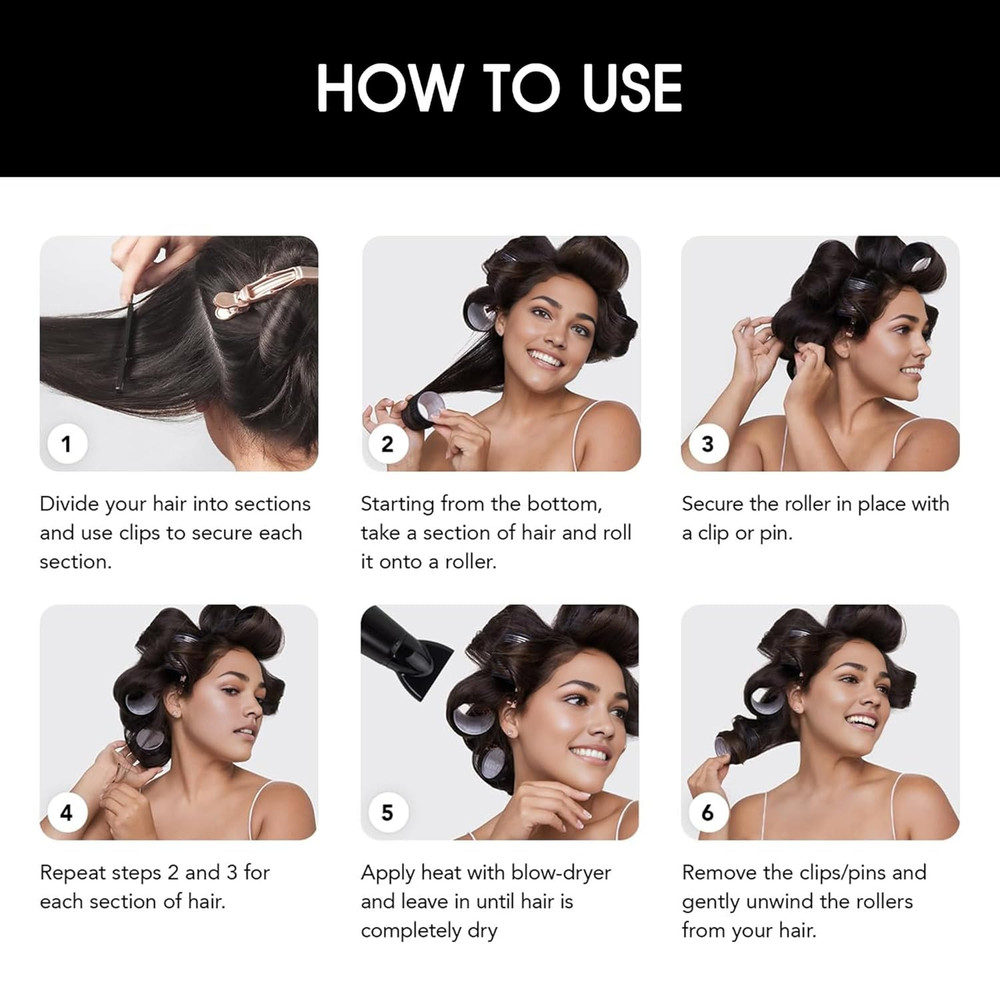 HYOUJIN 18Pc Self-Grip Ceramic Ionic Thermal Rollers Set for Salon-Quality