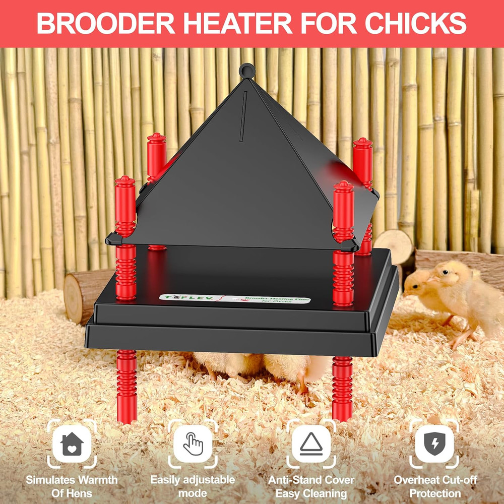 Chick Brooder Heating Plate with anti Stand Cone, Brooder Heater for Chicks (10"